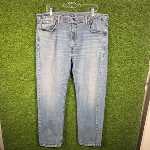Levis 505 Regular Fit Straight Leg Jeans Mens 40x32 Light Wash Blue Denim